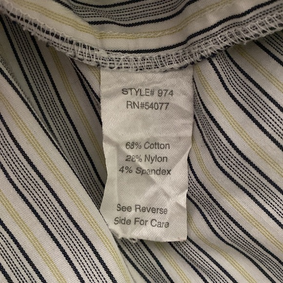 CAbi button down shirt, gray stripe, size M, long sleeves , cotton blend. - Picture 6 of 7